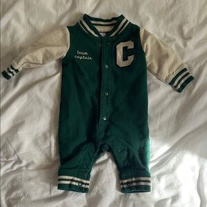 Green and Cream Kids One Piece